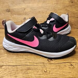 Nike Revolution 6 slip on black pink sneaker sz 13 child